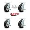 Service Caster 6 Inch Rubber on Aluminum Caster Set with Roller Bearings 4 Brake 2 Swivel Lock SCC-30CS620-RAR-TLB-BSL-2-TLB-2 - alternate 2